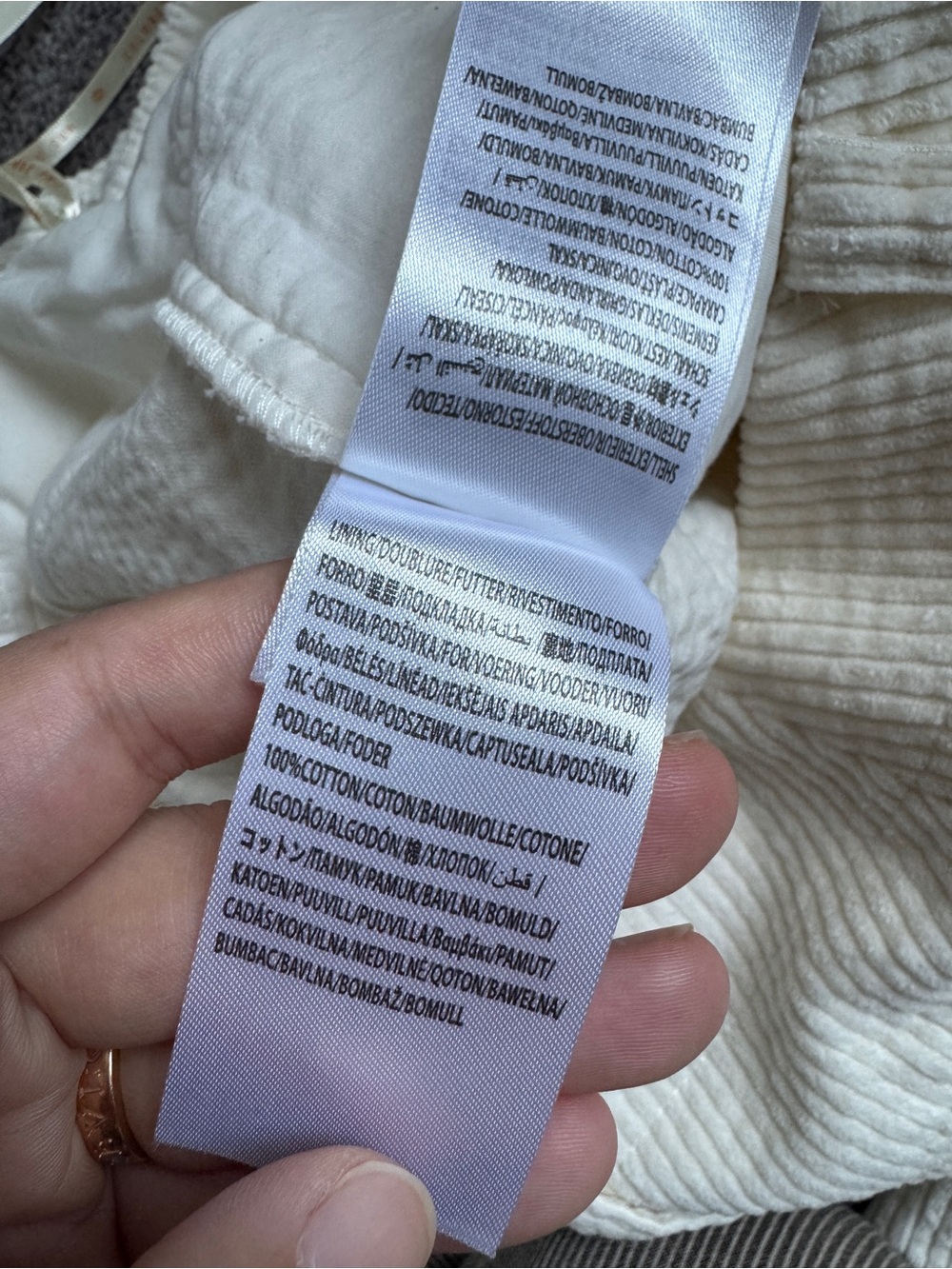 NWOT Farm Rio Women's Cream Curduroy Wide-Leg Pants - Picture 11 of 12